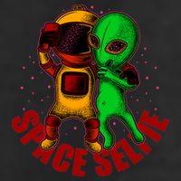 Alien Space Selfie 7 Panel Mesh Trucker Snapback Hat