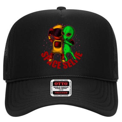 Alien Space Selfie High Crown Mesh Back Trucker Hat