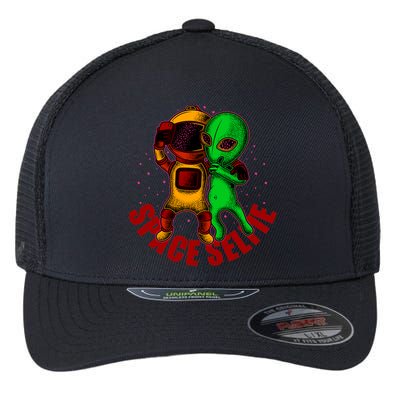 Alien Space Selfie Flexfit Unipanel Trucker Cap