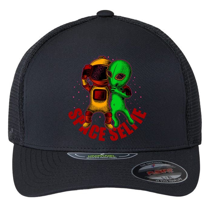 Alien Space Selfie Flexfit Unipanel Trucker Cap