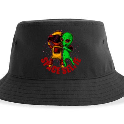 Alien Space Selfie Sustainable Bucket Hat