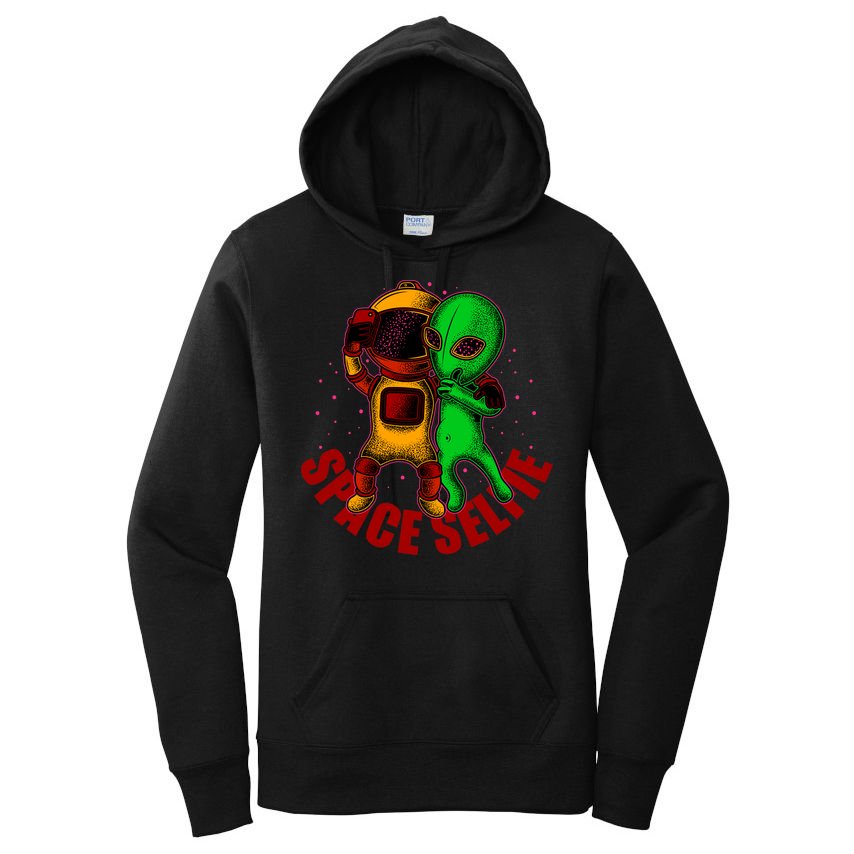 Alien Space Selfie Women's Pullover Hoodie