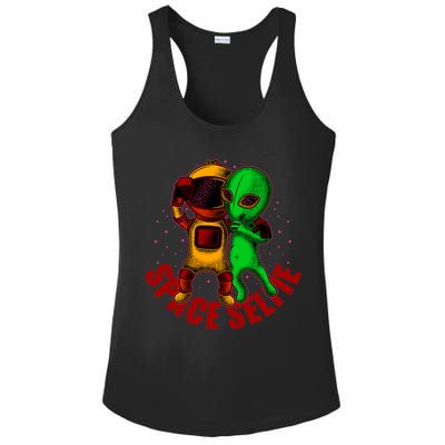 Alien Space Selfie Ladies PosiCharge Competitor Racerback Tank