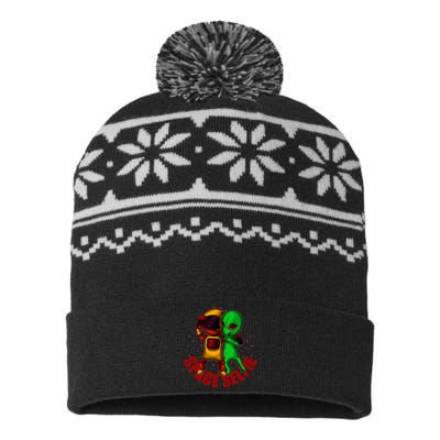 Alien Space Selfie USA-Made Snowflake Beanie