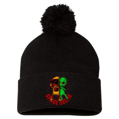 Alien Space Selfie Pom Pom 12in Knit Beanie