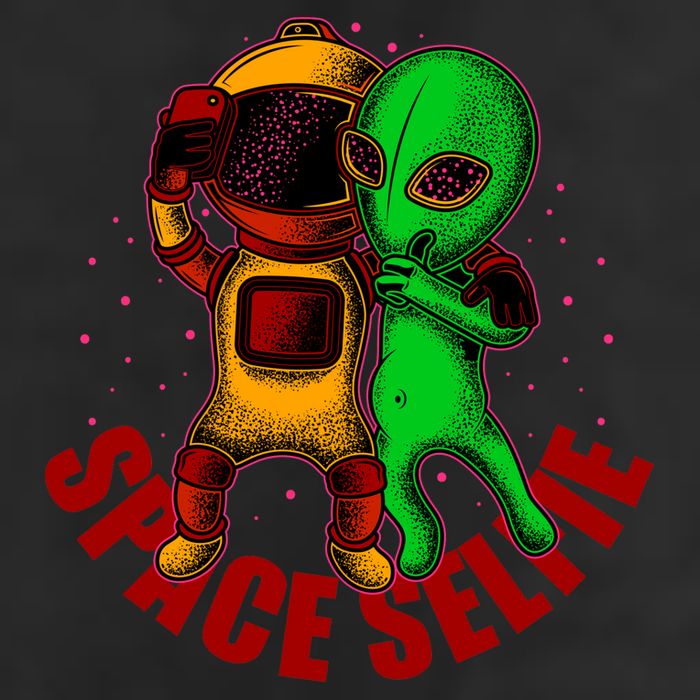 Alien Space Selfie Golf Towel