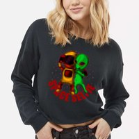 Alien Space Selfie Cropped Pullover Crew