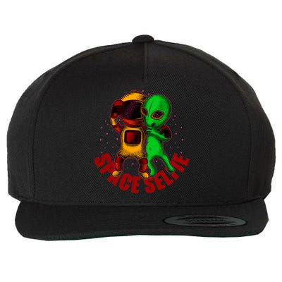 Alien Space Selfie Wool Snapback Cap