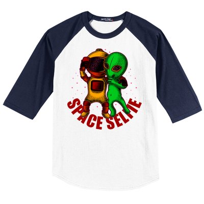 Alien Space Selfie Baseball Sleeve Shirt