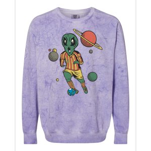 Alien Space Soccer Player Colorblast Crewneck Sweatshirt