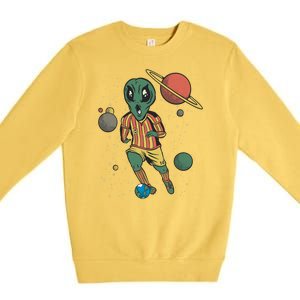 Alien Space Soccer Player Premium Crewneck Sweatshirt