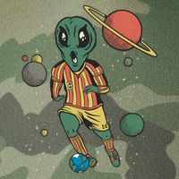 Alien Space Soccer Player Legacy Tie Dye Trucker Hat