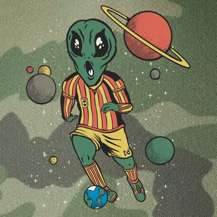 Alien Space Soccer Player Legacy Tie Dye Trucker Hat