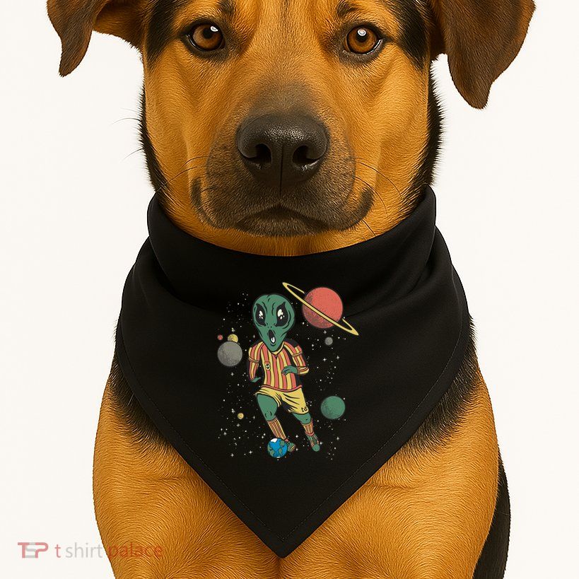 Alien Space Soccer Player USA-Made Doggie Bandana