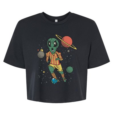 Alien Space Soccer Player Bella+Canvas Jersey Crop Tee