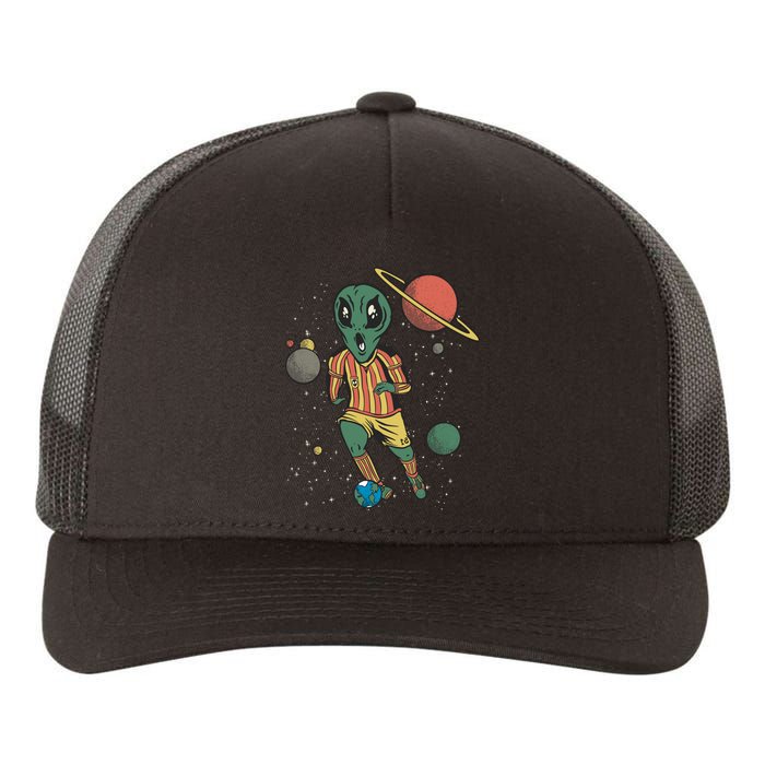 Alien Space Soccer Player Yupoong Adult 5-Panel Trucker Hat