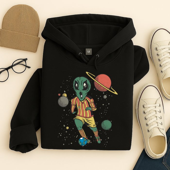 Alien Space Soccer Player Hoodie