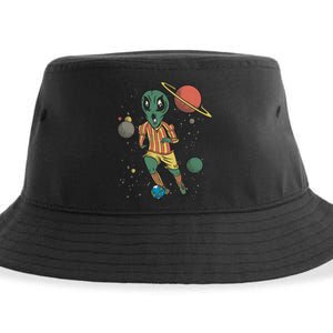 Alien Space Soccer Player Sustainable Bucket Hat