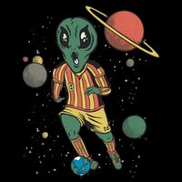 Alien Space Soccer Player 7-Panel Snapback Hat