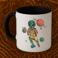 Alien Space Soccer Player Mug