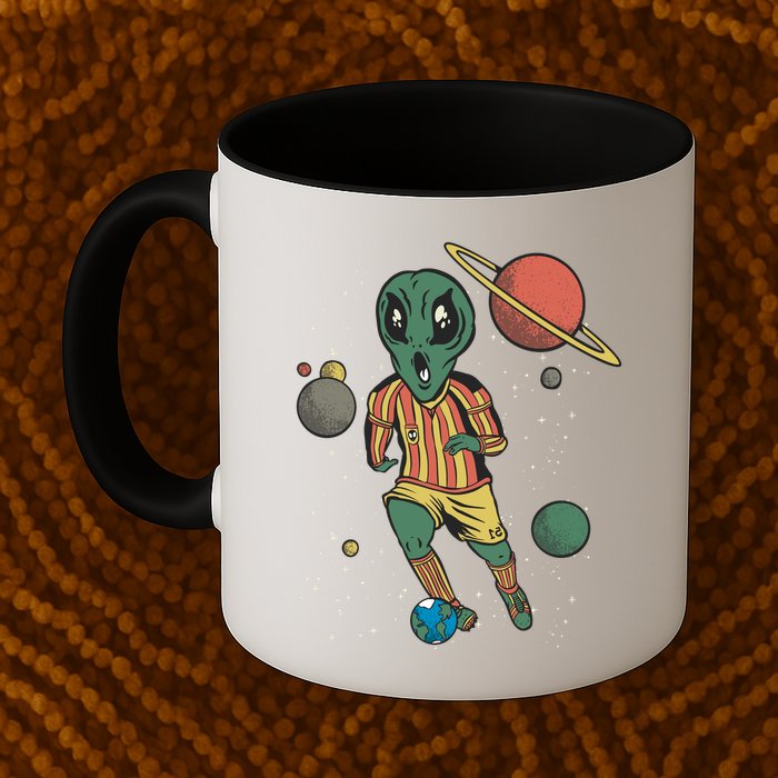 Alien Space Soccer Player Mug