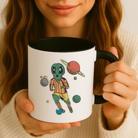 Alien Space Soccer Player Mug