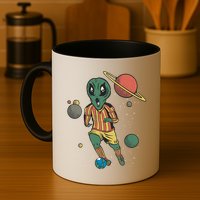 Alien Space Soccer Player Mug