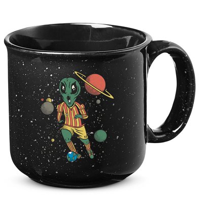 Alien Space Soccer Player 15oz Campfire Ceramic Mug
