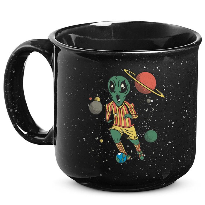 Alien Space Soccer Player 15oz Campfire Ceramic Mug