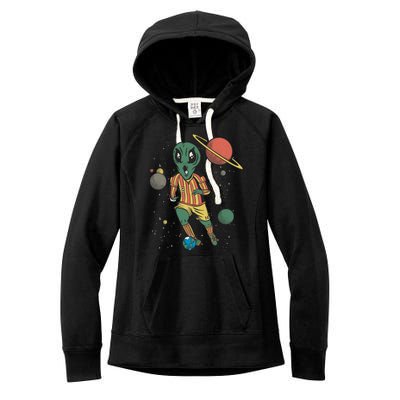 Alien Space Soccer Player Women's Fleece Hoodie