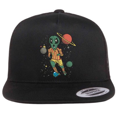 Alien Space Soccer Player Flatbill Hat
