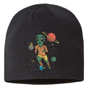 Alien Space Soccer Player Sustainable Beanie