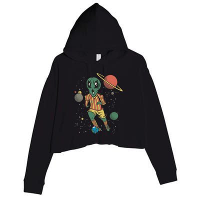 Alien Space Soccer Player Crop Fleece Hoodie