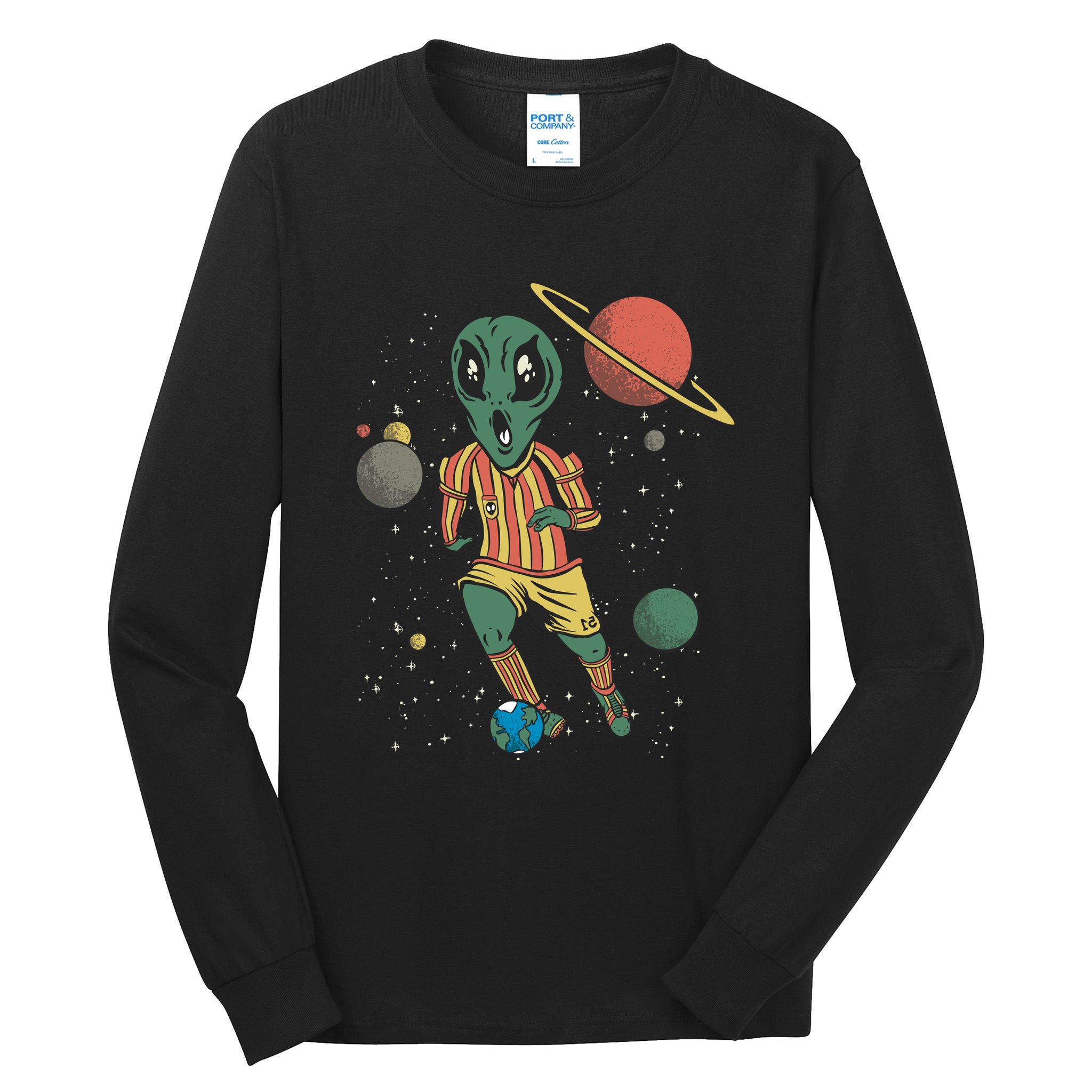 Alien Space Soccer Player Tall Long Sleeve T-Shirt