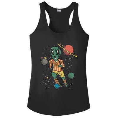 Alien Space Soccer Player Ladies PosiCharge Competitor Racerback Tank