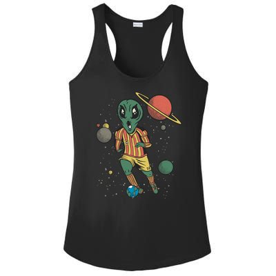 Alien Space Soccer Player Ladies PosiCharge Competitor Racerback Tank