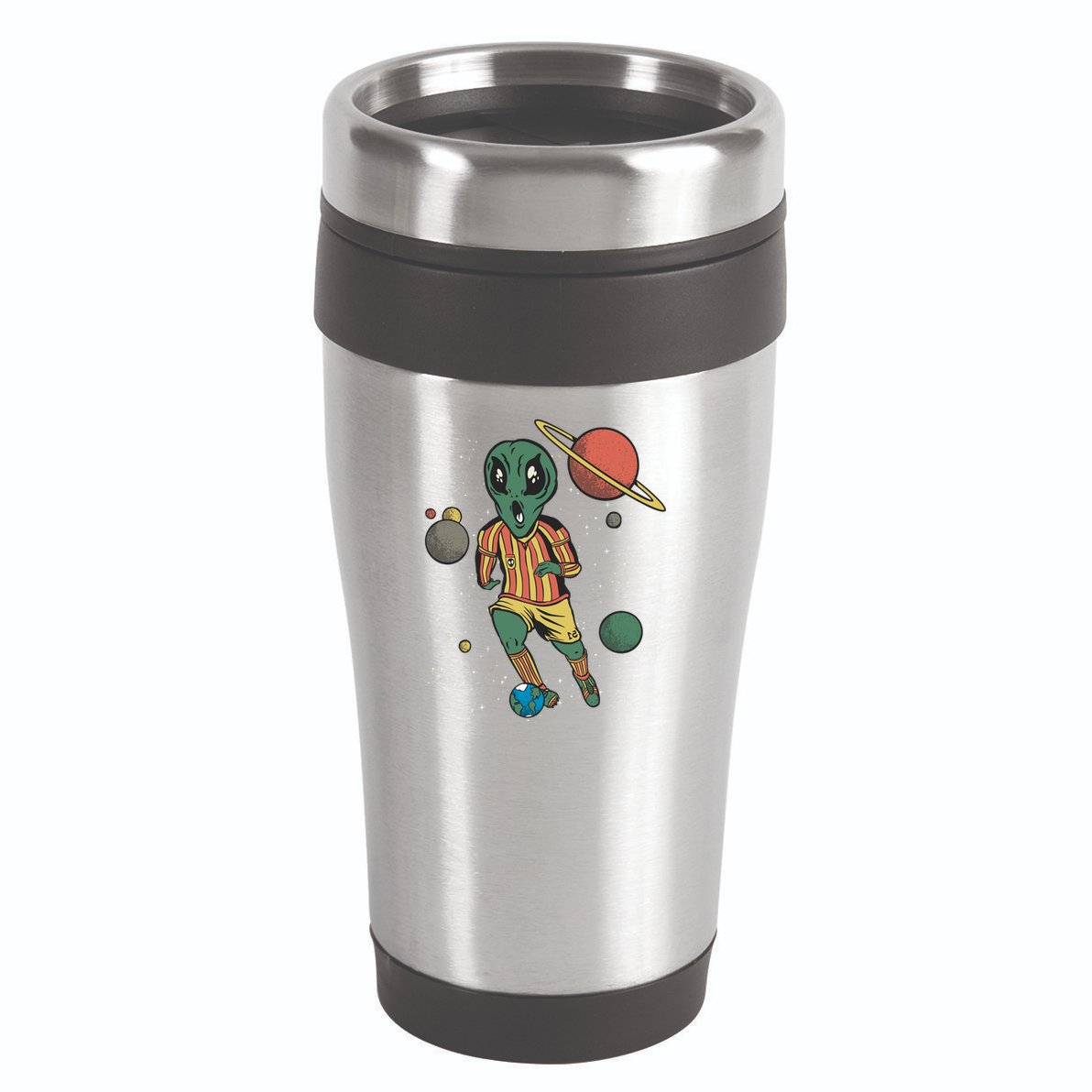 Alien Space Soccer Player 16oz Travel Tumbler