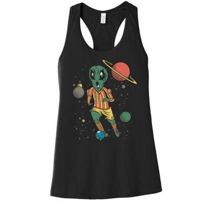 Alien Space Soccer Player Women's Racerback Tank