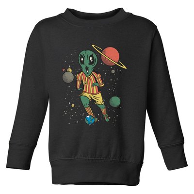 Alien Space Soccer Player Toddler Sweatshirt