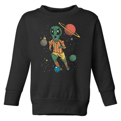 Alien Space Soccer Player Toddler Sweatshirt