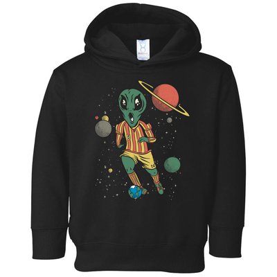 Alien Space Soccer Player Toddler Hoodie