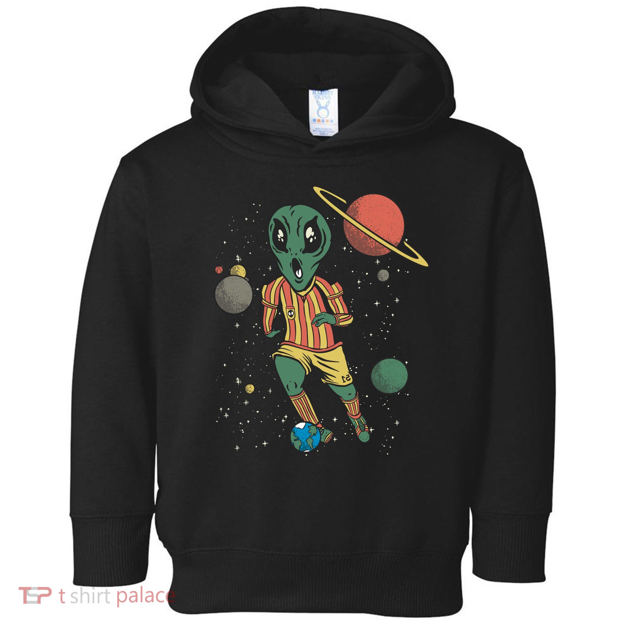 Alien Space Soccer Player Toddler Hoodie