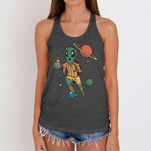 Alien Space Soccer Player Women's Knotted Racerback Tank