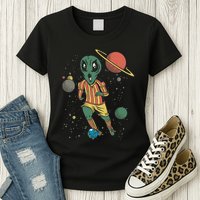 Alien Space Soccer Player Womens T-Shirt
