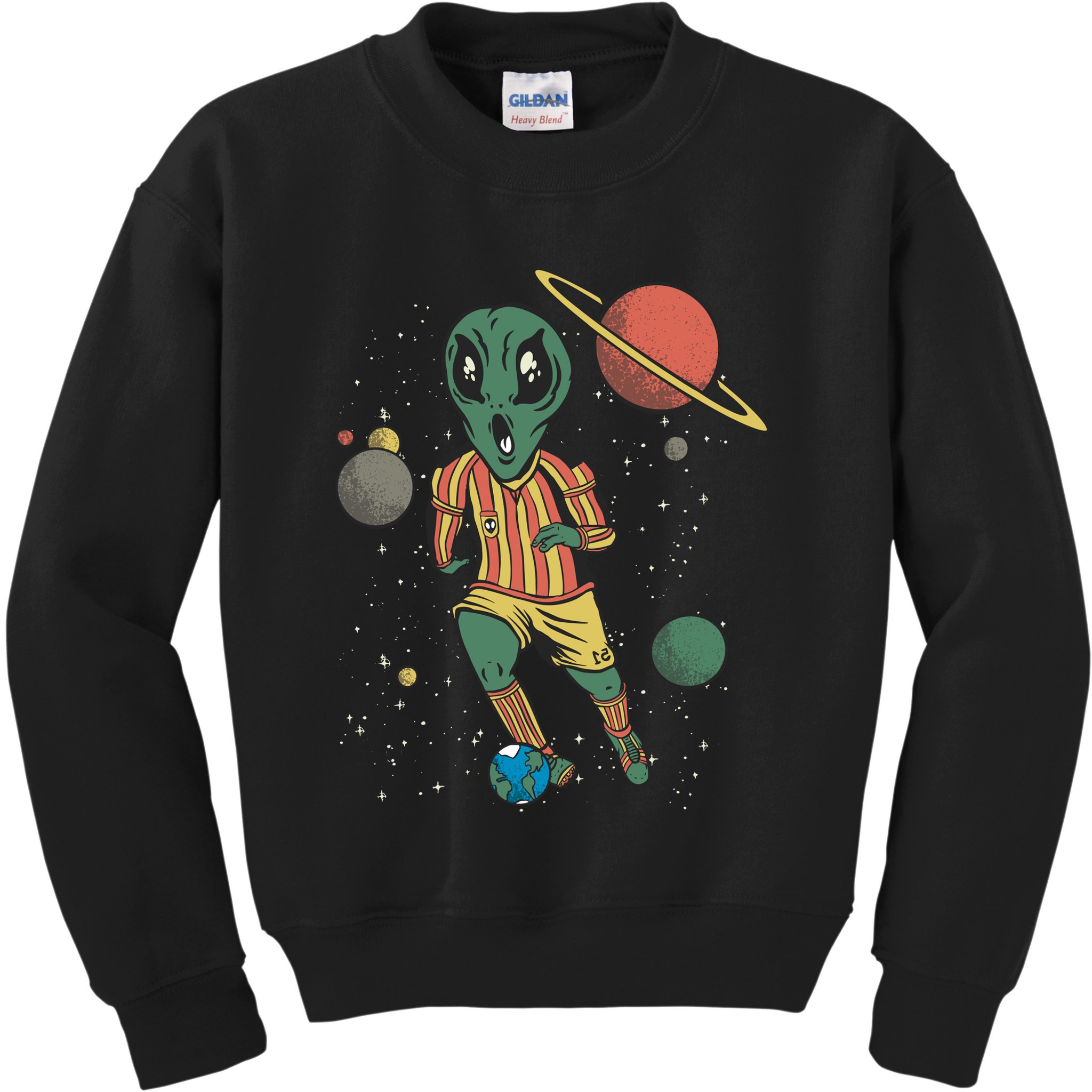 Alien Space Soccer Player Kids Sweatshirt