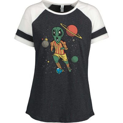 Alien Space Soccer Player Enza Ladies Jersey Colorblock Tee