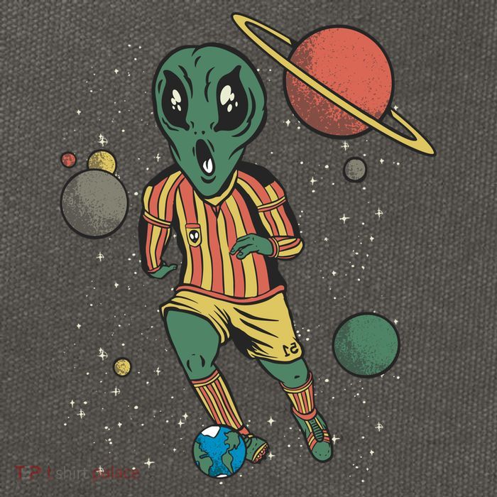 Alien Space Soccer Player Cotton Canvas Backpack