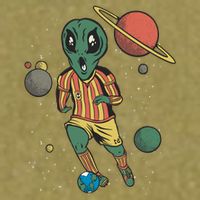 Alien Space Soccer Player Garment-Dyed Women's Muscle Tee