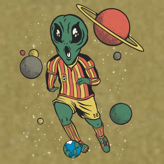 Alien Space Soccer Player Garment-Dyed Women's Muscle Tee