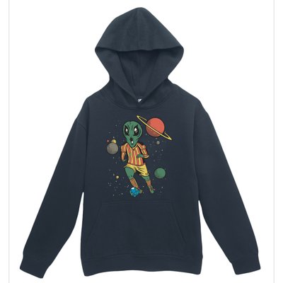 Alien Space Soccer Player Urban Pullover Hoodie